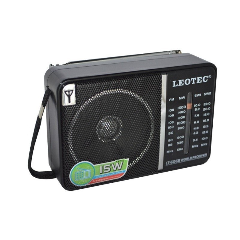 Radio portabil FM/MW/SW1/SW2, 15W, difuzor 4 Ohmi, control volum, Leotec - imagine 7